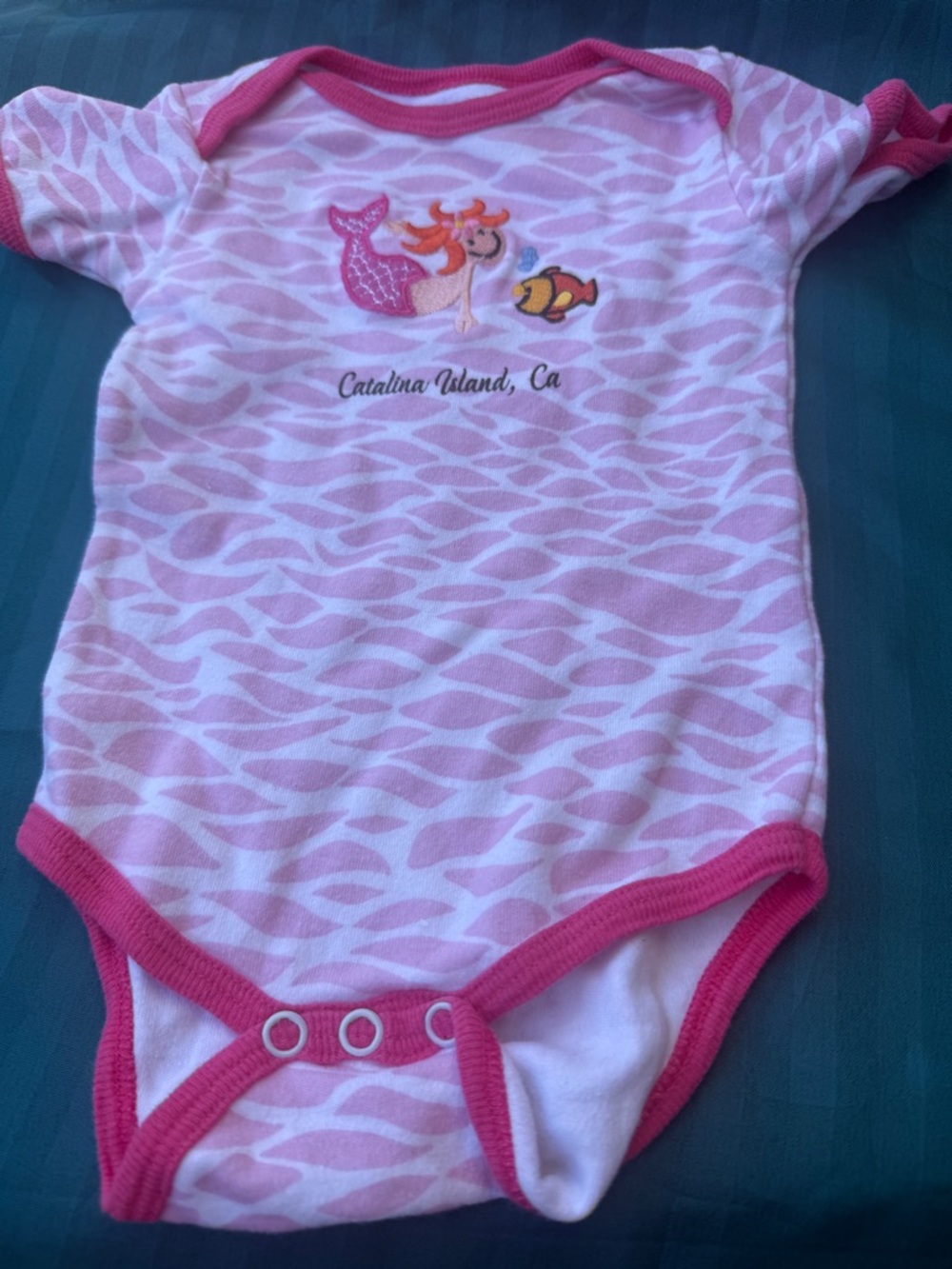 12m yatch club Catalina Island Pink Mermaid Baby One-Piece made mexico A13